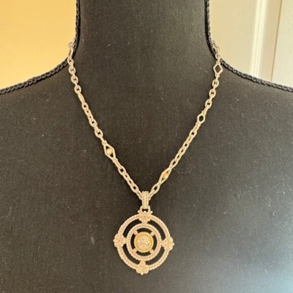 Brighton Mixed Metal Circular Pendant Necklace with Link Chain, 18" - Picture 1 of 6